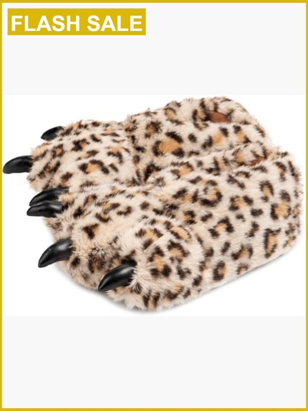 Women Furry Bear Paw Slippers Memory Foam Non-Slip Indoor Slidez